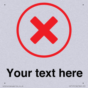 Custom plain background, red cross in a circle sign